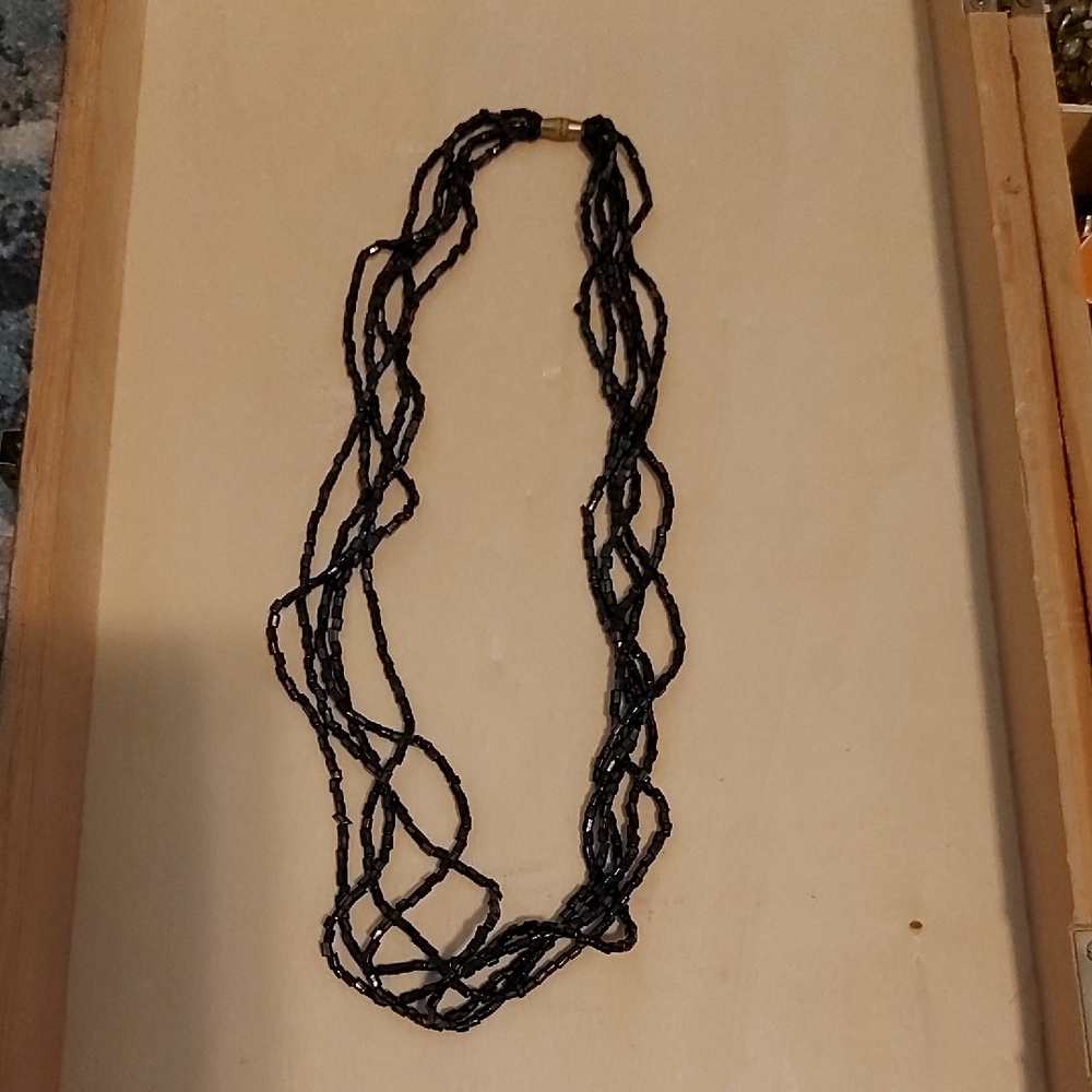 Chic Black Multi-Strand Necklace